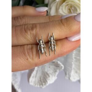 Cute Ant Bug 925 Sterling Silver Earrings